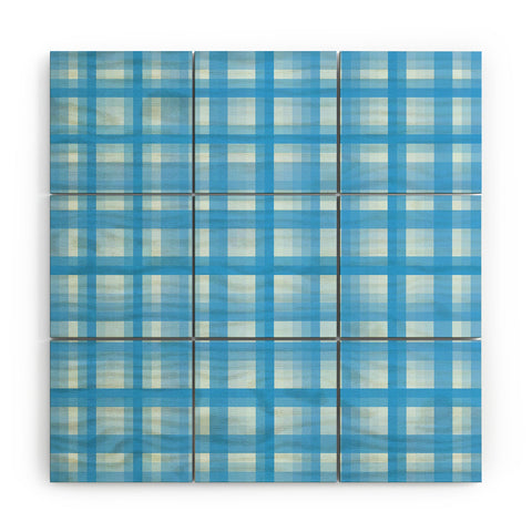 Lisa Argyropoulos Country Plaid Bonnet Blue Wood Wall Mural