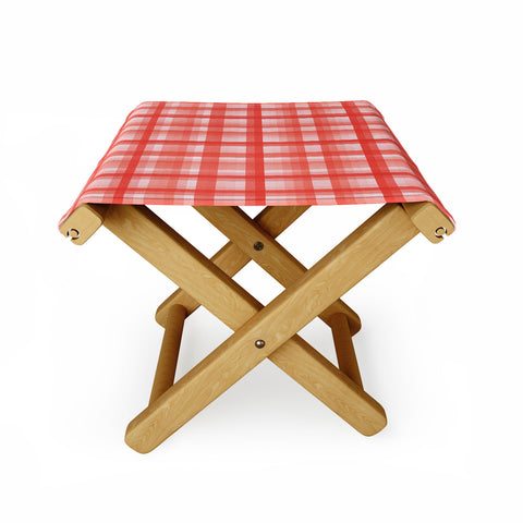Lisa Argyropoulos Country Plaid Vintage Red Folding Stool
