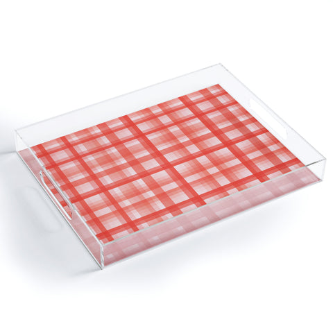 Lisa Argyropoulos Country Plaid Vintage Red Acrylic Tray