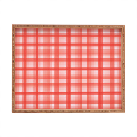 Lisa Argyropoulos Country Plaid Vintage Red Rectangular Tray