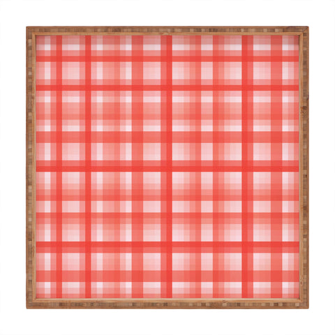 Lisa Argyropoulos Country Plaid Vintage Red Square Tray