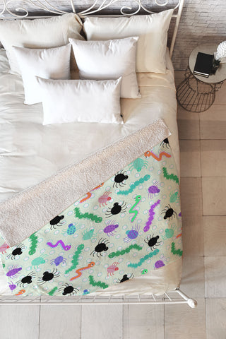 Lisa Argyropoulos Crawlies Fleece Throw Blanket