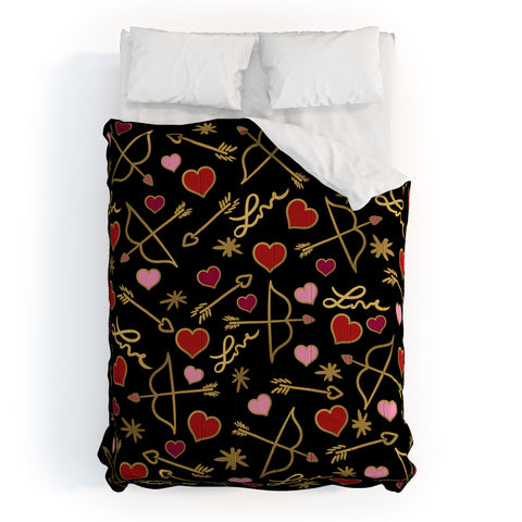 Lisa Argyropoulos Cupid Love on Black Comforter