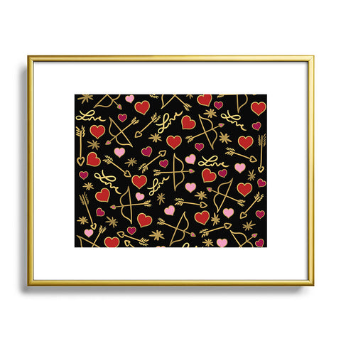 Lisa Argyropoulos Cupid Love on Black Metal Framed Art Print