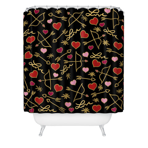 Lisa Argyropoulos Cupid Love on Black Shower Curtain