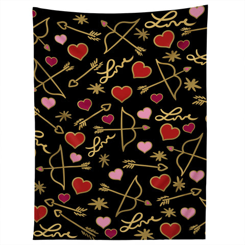 Lisa Argyropoulos Cupid Love on Black Tapestry