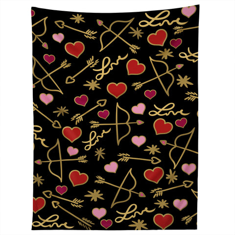 Lisa Argyropoulos Cupid Love on Black Tapestry