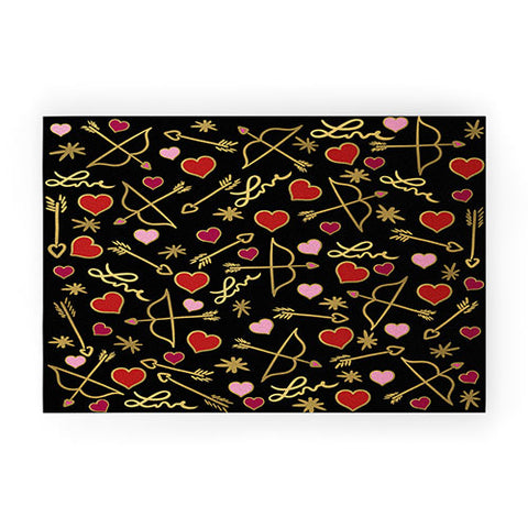 Lisa Argyropoulos Cupid Love on Black Welcome Mat