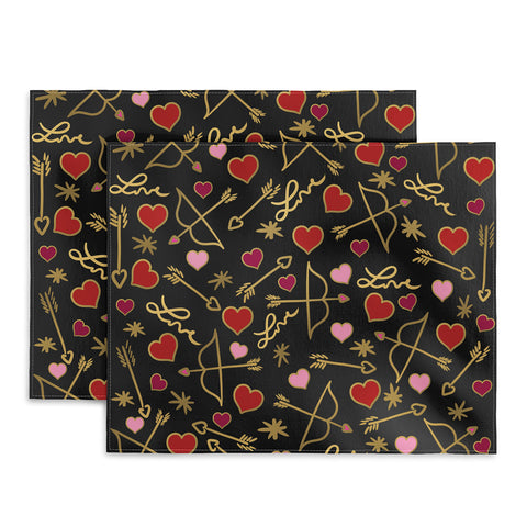 Lisa Argyropoulos Cupid Love on Black Placemat