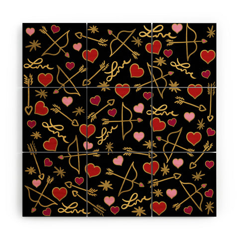 Lisa Argyropoulos Cupid Love on Black Wood Wall Mural