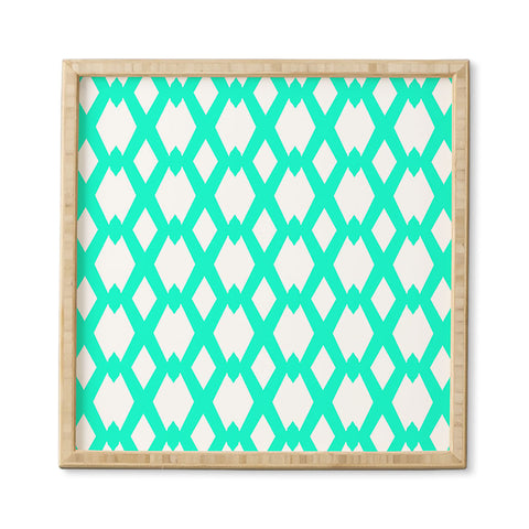 Lisa Argyropoulos Daffy Lattice Aqua Framed Wall Art