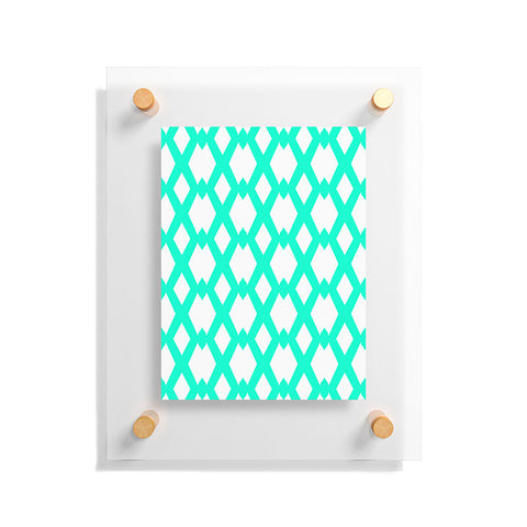 Lisa Argyropoulos Daffy Lattice Aqua Floating Acrylic Print
