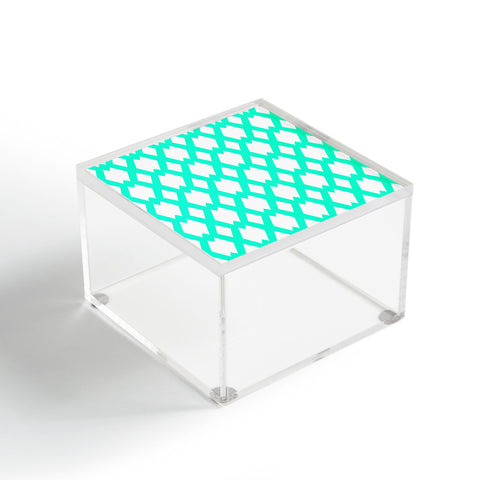 Lisa Argyropoulos Daffy Lattice Aqua Acrylic Box