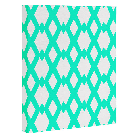 Lisa Argyropoulos Daffy Lattice Aqua Art Canvas