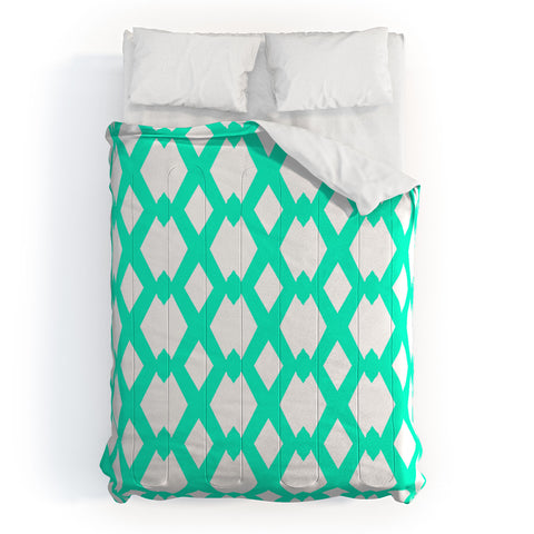 Lisa Argyropoulos Daffy Lattice Aqua Comforter