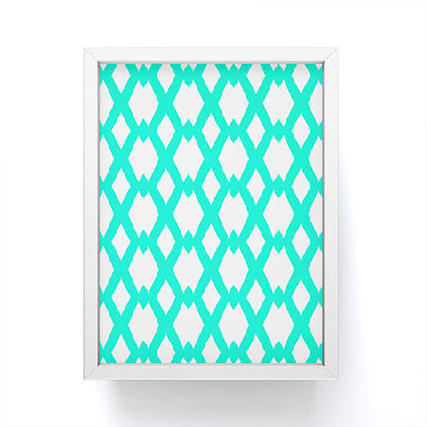Lisa Argyropoulos Daffy Lattice Aqua Framed Mini Art Print
