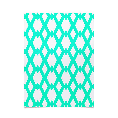Lisa Argyropoulos Daffy Lattice Aqua Poster