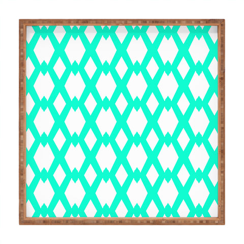 Lisa Argyropoulos Daffy Lattice Aqua Square Tray