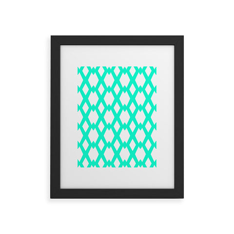 Lisa Argyropoulos Daffy Lattice Aqua Framed Art Print