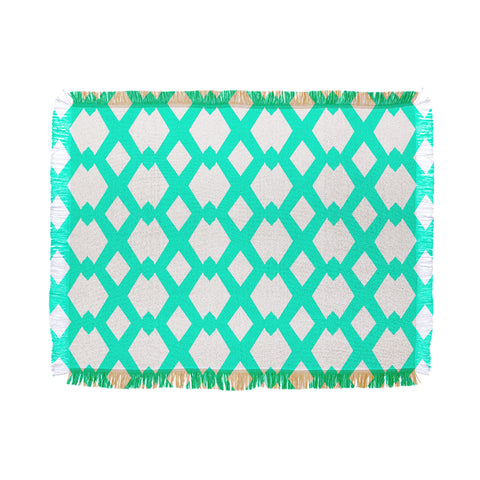Lisa Argyropoulos Daffy Lattice Aqua Throw Blanket
