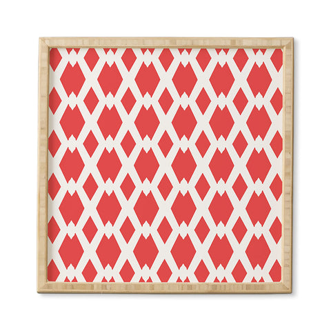 Lisa Argyropoulos Daffy Lattice Coral Framed Wall Art