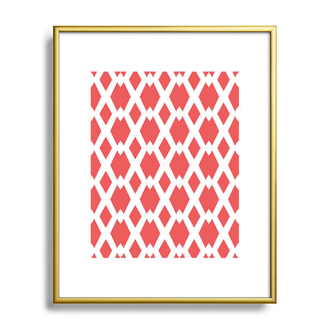 Lisa Argyropoulos Daffy Lattice Coral Metal Framed Art Print