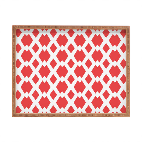 Lisa Argyropoulos Daffy Lattice Coral Rectangular Tray