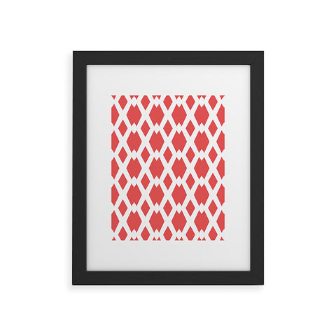 Lisa Argyropoulos Daffy Lattice Coral Framed Art Print
