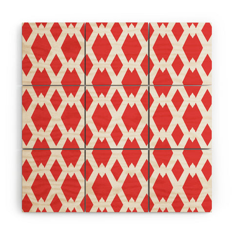 Lisa Argyropoulos Daffy Lattice Coral Wood Wall Mural