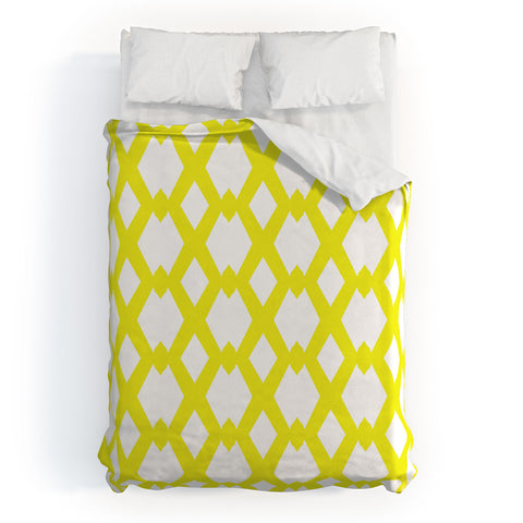 Lisa Argyropoulos Daffy Lattice Lemon Duvet Cover
