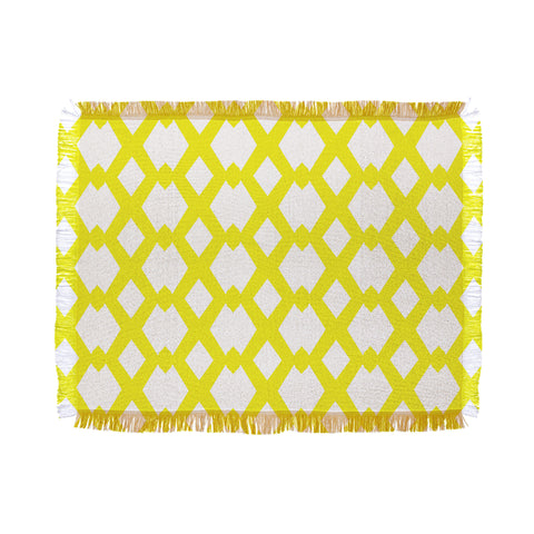 Lisa Argyropoulos Daffy Lattice Lemon Throw Blanket