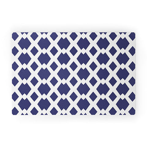 Lisa Argyropoulos Daffy Lattice Navy Welcome Mat