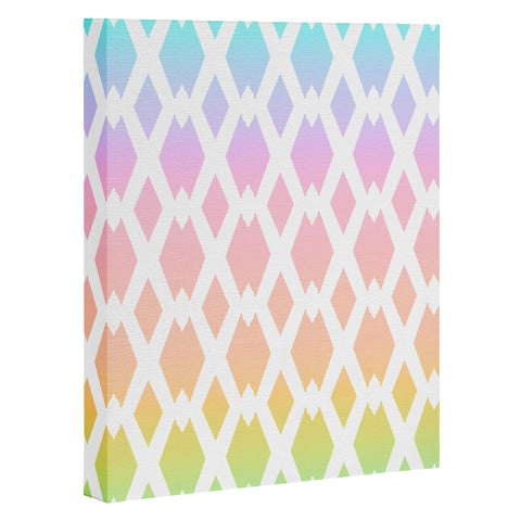 Lisa Argyropoulos Daffy Lattice Pastel Rainbow Art Canvas