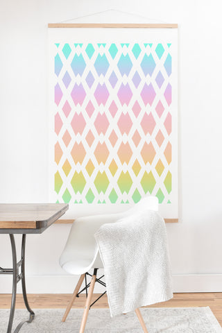 Lisa Argyropoulos Daffy Lattice Pastel Rainbow Art Print And Hanger