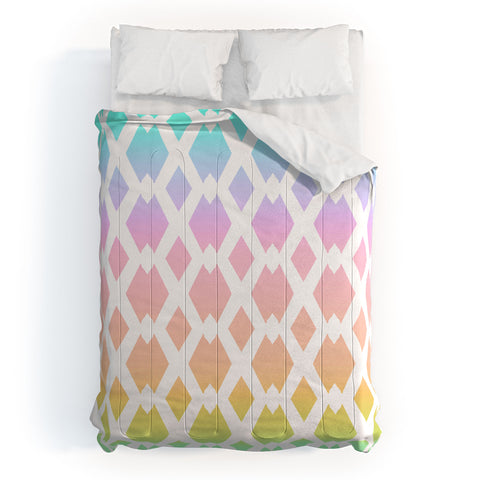 Lisa Argyropoulos Daffy Lattice Pastel Rainbow Comforter