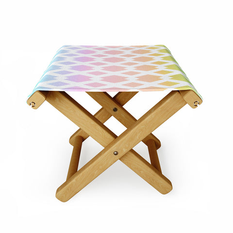 Lisa Argyropoulos Daffy Lattice Pastel Rainbow Folding Stool