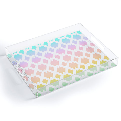 Lisa Argyropoulos Daffy Lattice Pastel Rainbow Acrylic Tray