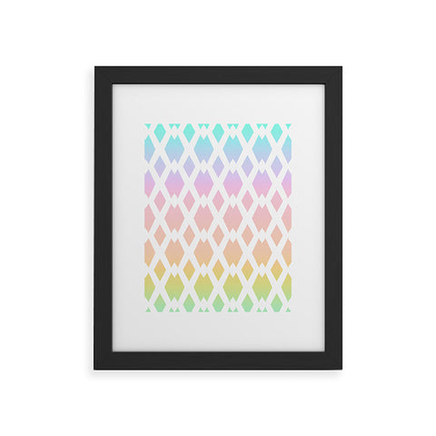 Lisa Argyropoulos Daffy Lattice Pastel Rainbow Framed Art Print