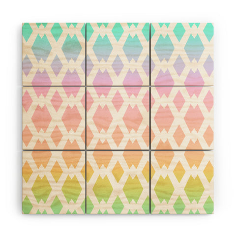 Lisa Argyropoulos Daffy Lattice Pastel Rainbow Wood Wall Mural