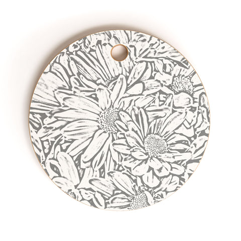 Lisa Argyropoulos Daisy Daisy Dove Gray Cutting Board Round