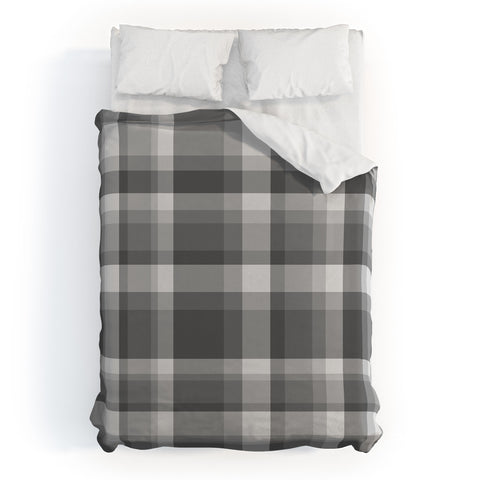Lisa Argyropoulos Dark Gray Plaid Duvet Cover