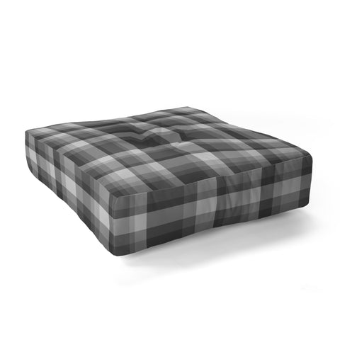 Lisa Argyropoulos Dark Gray Plaid Floor Pillow Square