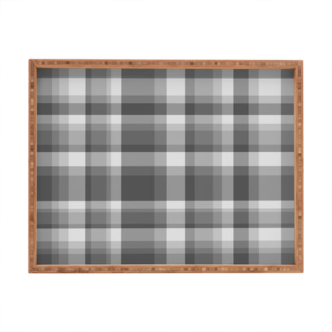 Lisa Argyropoulos Dark Gray Plaid Rectangular Tray