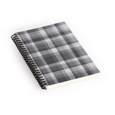 Lisa Argyropoulos Dark Gray Plaid Spiral Notebook