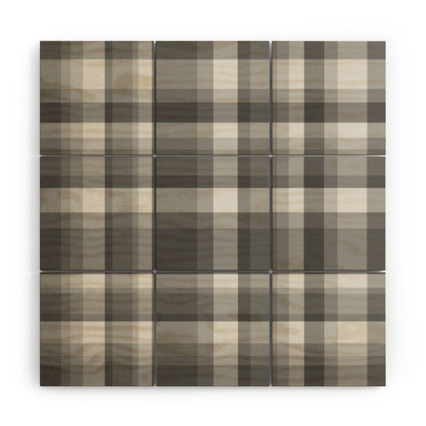 Lisa Argyropoulos Dark Gray Plaid Wood Wall Mural
