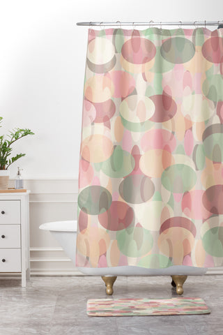 Lisa Argyropoulos Desert Matcha Stones Shower Curtain And Mat