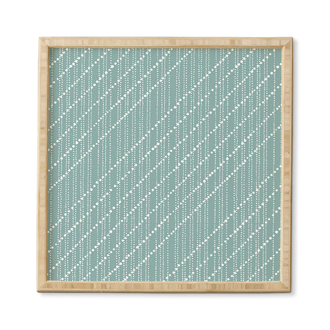 Lisa Argyropoulos Dotty Lines Misty Green Framed Wall Art