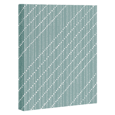 Lisa Argyropoulos Dotty Lines Misty Green Art Canvas