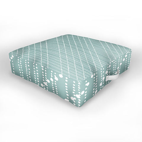Lisa Argyropoulos Dotty Lines Misty Green Outdoor Floor Cushion