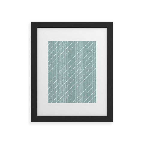 Lisa Argyropoulos Dotty Lines Misty Green Framed Art Print